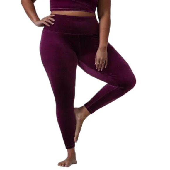 Athleta Womens  Elation Velvet Tight Size Large - Picture 2 of 9